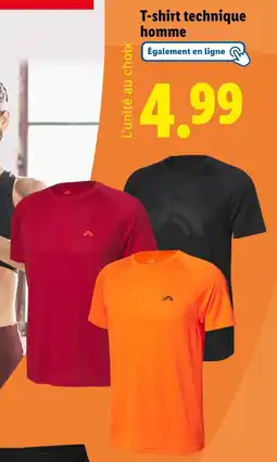 Lidl T-shirt technique homme offre