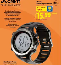 Lidl CRIVIT Montre cardiofréquencemètre offre