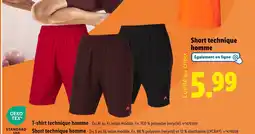 Lidl Short technique homme offre