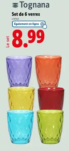 Lidl Tognana Set de 6 verres offre