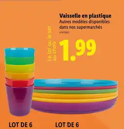 Lidl Vaisselle en plastique offre