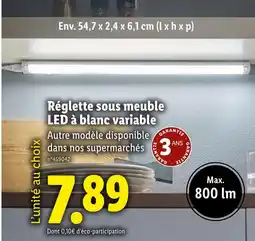 Lidl Réglette sous meuble LED à blanc variable offre
