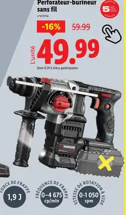Lidl PARKSIDE Perforateur-burineur sans fil offre