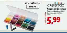 Lidl Crelando Set de fils à coudre 50 pièces offre