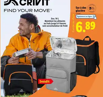 Lidl CRIVIT Sac à dos glacière offre