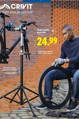 Lidl CRIVIT Pied d’atelier pour vélo offre