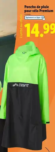 Lidl CRIVIT Poncho de pluie pour vélo Premium offre