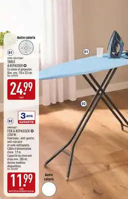 ALDI HOME CREATION TABLE À REPASSER offre