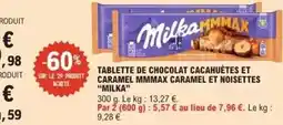 E.Leclerc Milka - tablette de chocolat cacahuètes et caramel mmmax caramel et noisettes offre