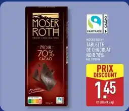 ALDI Moser roth tablette de chocolat noir 70% offre