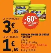 E.Leclerc Nestlé - nesquik moins de sucre offre