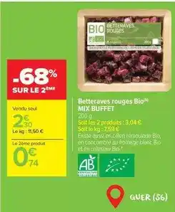 Carrefour Market Betteraves rouges bio offre
