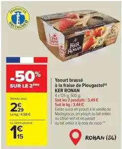 Carrefour Market Rohan - yaourt brassé à la fraise de plougastel offre