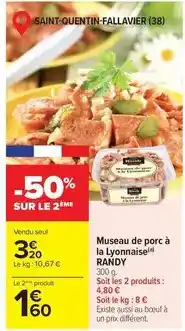 Carrefour Market Randy - museau de porc à la lyonnaise offre