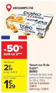 Carrefour Market Yaourt sur lit de fruits offre