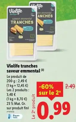 Lidl Violife - tranches saveur emmental offre