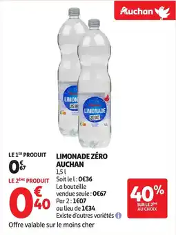 Auchan Limonade zéro auchan offre