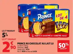 Auchan Prince au chocolat au lait lu offre