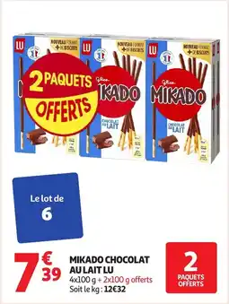 Auchan Mikado chocolat aulait lu offre