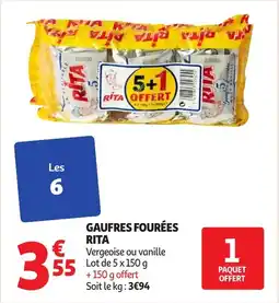 Auchan Gaufres fourées rita offre