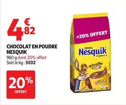 Auchan Chocolat en poudre nesquik offre