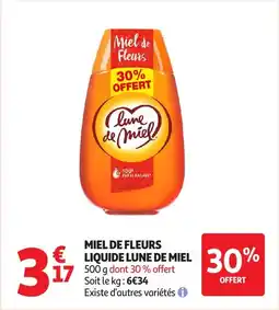 Auchan Miel de fleurs liquide lune de miel offre