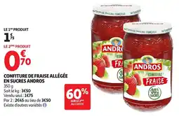 Auchan Confiture de fraise allégée en sucres andros offre