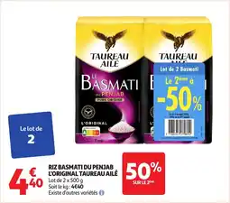 Auchan Riz basmati du penjab l'original taureau ailé offre