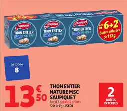 Auchan Thon entier nature msc saupiquet offre
