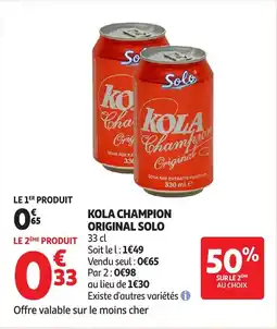 Auchan Kola champion original solo offre