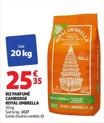 Auchan Riz parfumé cambodge royal umbrella offre