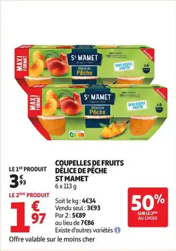 Auchan Coupelles de fruits délice de pêche st mamet offre