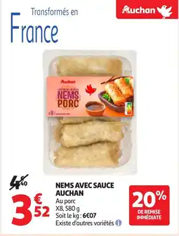 Auchan Nems avec sauce auchan offre