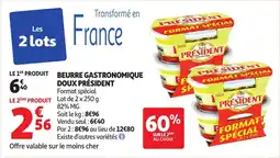 Auchan Beurre gastronomique doux président offre