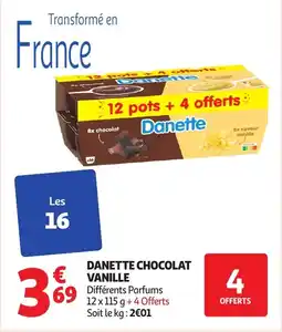 Auchan Danette chocolat vanille offre
