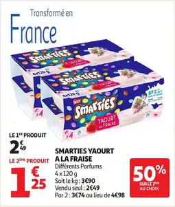 Auchan Smarties yaourt a la fraise offre