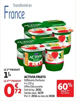 Auchan Activia fruits offre