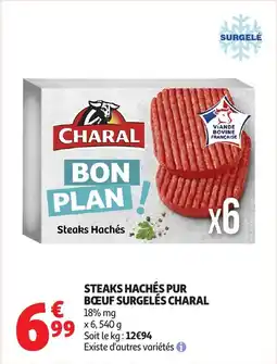 Auchan Steaks hachés pur bœuf surgelés charal offre
