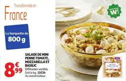Auchan Salade de mini penne tomate, mozzarella et basilic offre