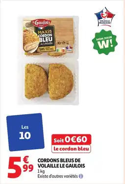 Auchan Cordons bleus de volaille le gaulois offre