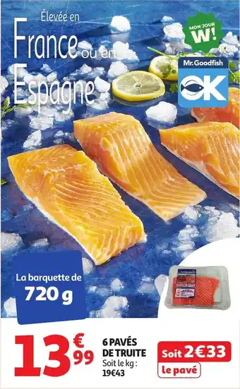 Auchan 6 pavés de truite offre