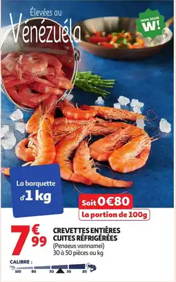 Auchan Crevettes entières cuites réfrigérées offre
