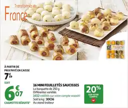 Auchan 16 mini feuilletés saucisses offre