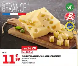 Auchan Emmental grand cru label rouge igp offre