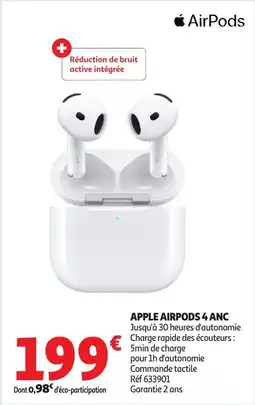 Auchan Apple airpods 4 anc offre