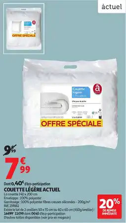 Auchan Couette légère actuel offre