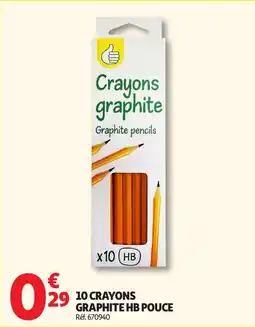 Auchan 10 crayons graphite hb pouce offre
