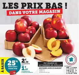 Bi1 Nectarine jaune ou blanche offre
