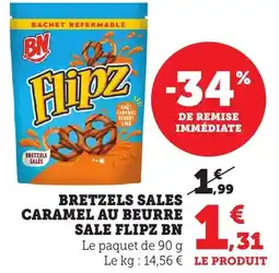 Bi1 Bretzels sales caramel au beurre sale flipz bn offre