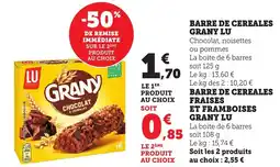 Bi1 Barre de cereales grany lu offre